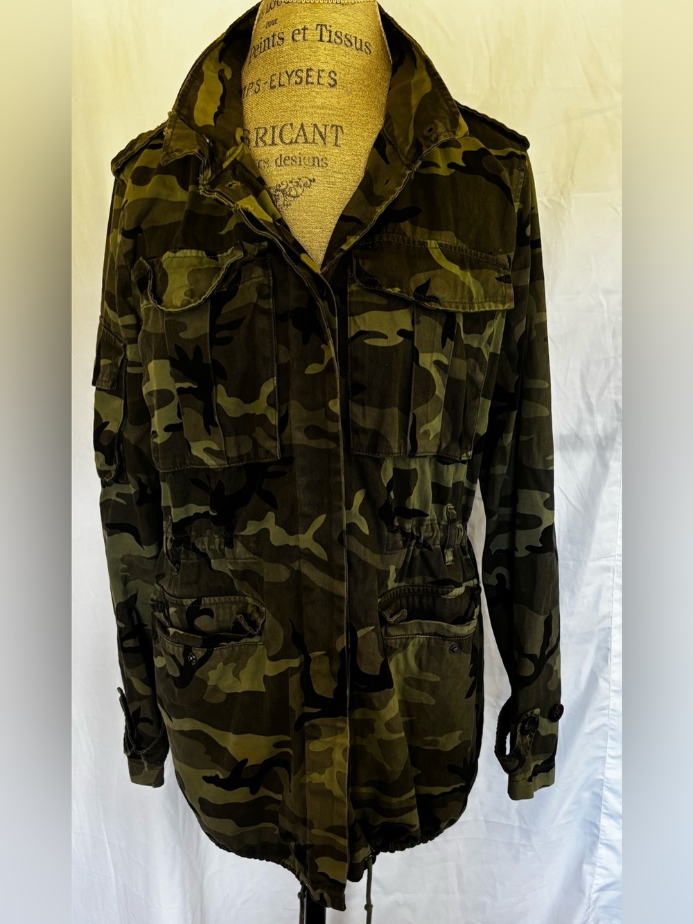 Forever 21 Womens Canvas Cargo Jacket in Classic Camo Sz M Y2K